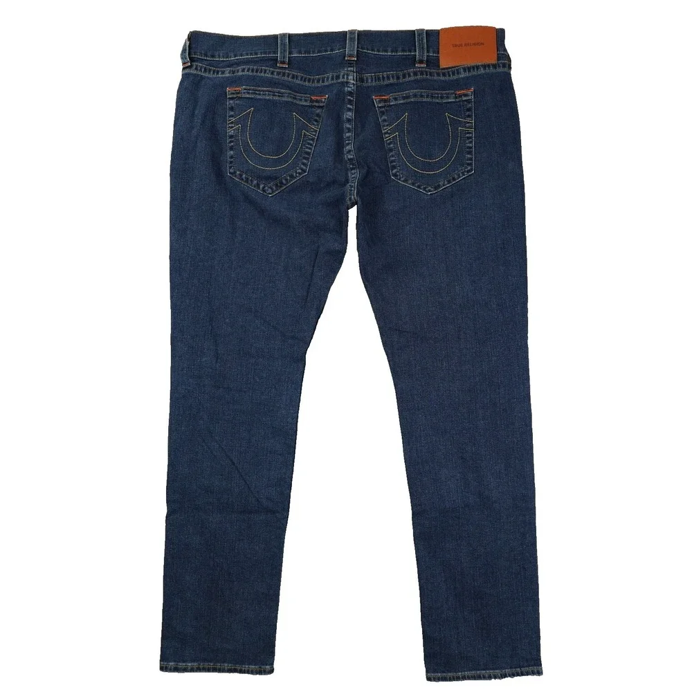 True Religion Geno‎ Relaxed Slim Fit Jeans Men's 46 Blue Dark Wash No Flap